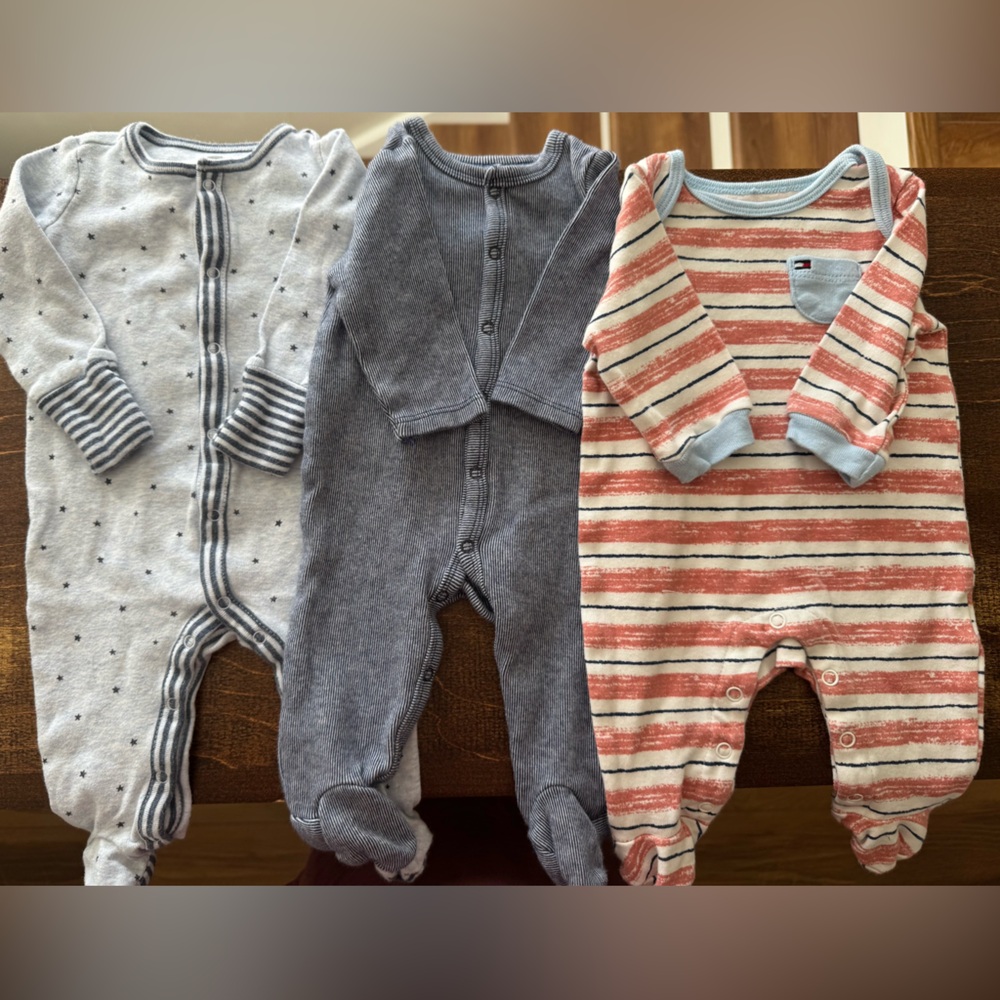 One Piece Footies - Navy,Blue,Red/Blue Stripes. Gap,Tommy Hilfiger,Sterling Baby